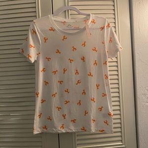 NWT J Crew Lobster print Graphic tee shirt, size S